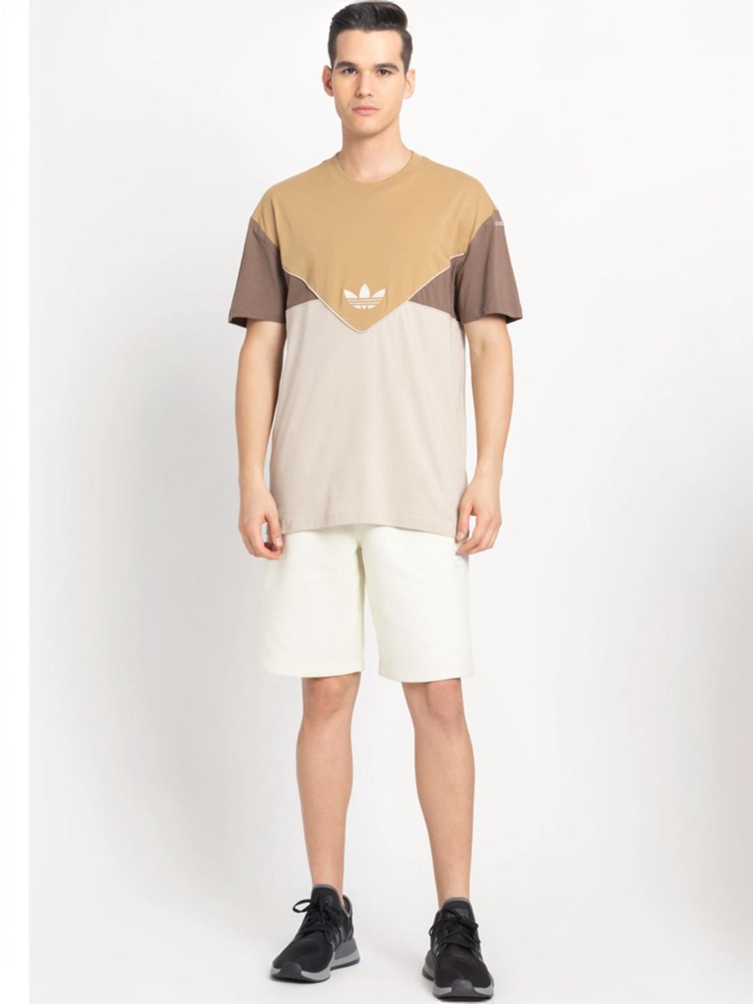 Adidas Originals Brown Cotton Regular Fit Printed T-Shirt