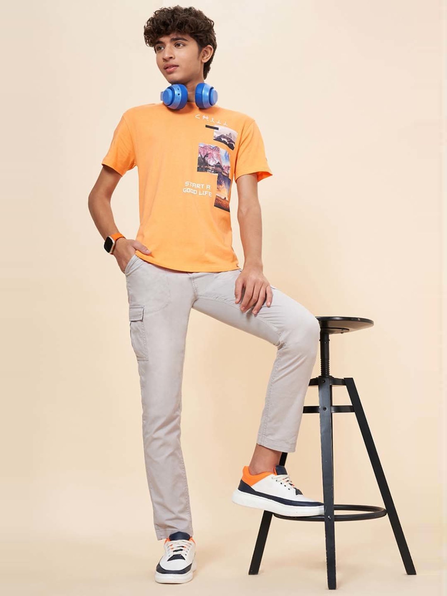 Coolsters by Pantaloons Boys Grey Cotton Regular Fit Trousers