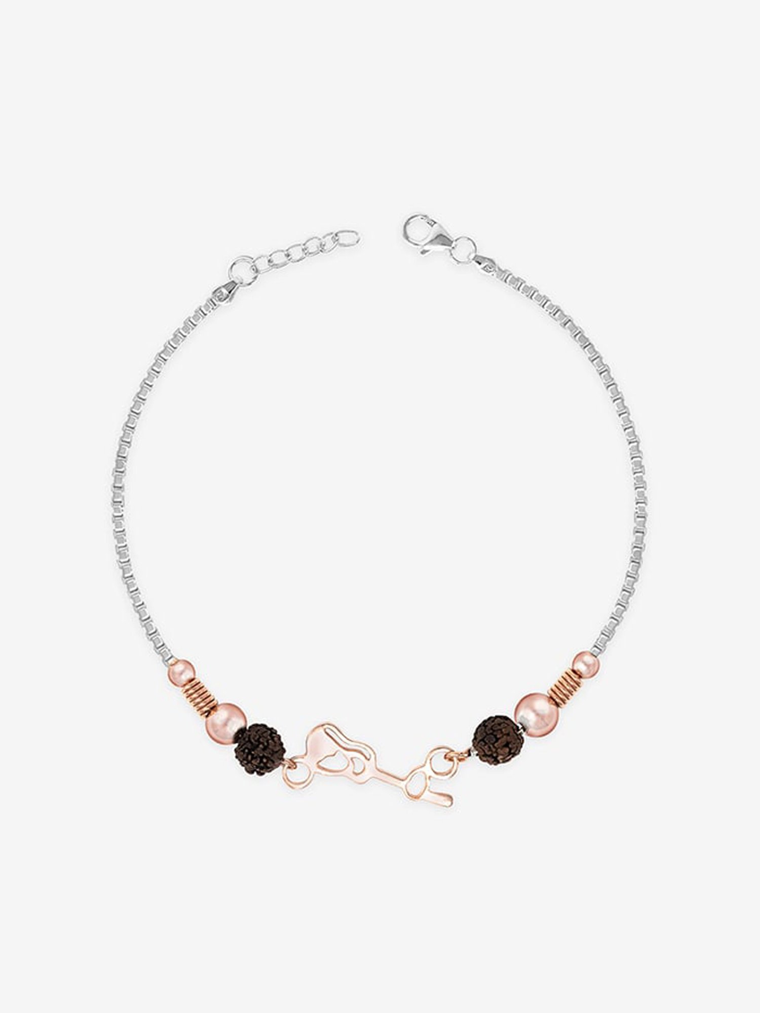 Touch925 Gold Color Guitar Rakhi cum Bracelet in Sterling Silver for Boys