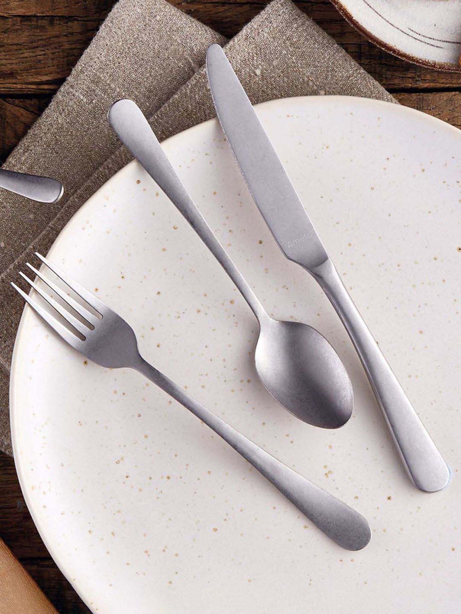 Amefa Silver Stainless Steel Dinner Spoons - Set of 12