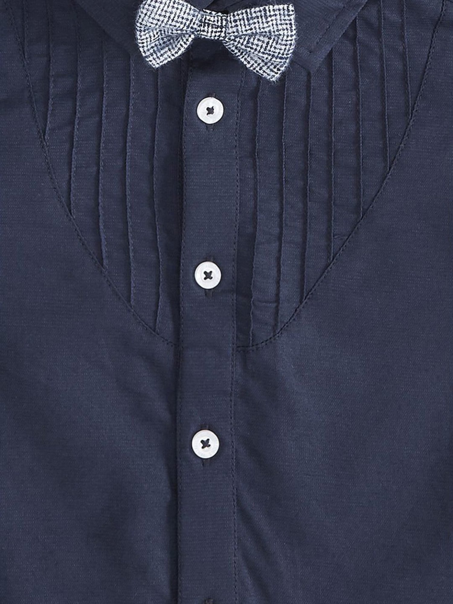 Pantaloons Baby Navy Cotton Regular Fit Full Sleeves Shirt