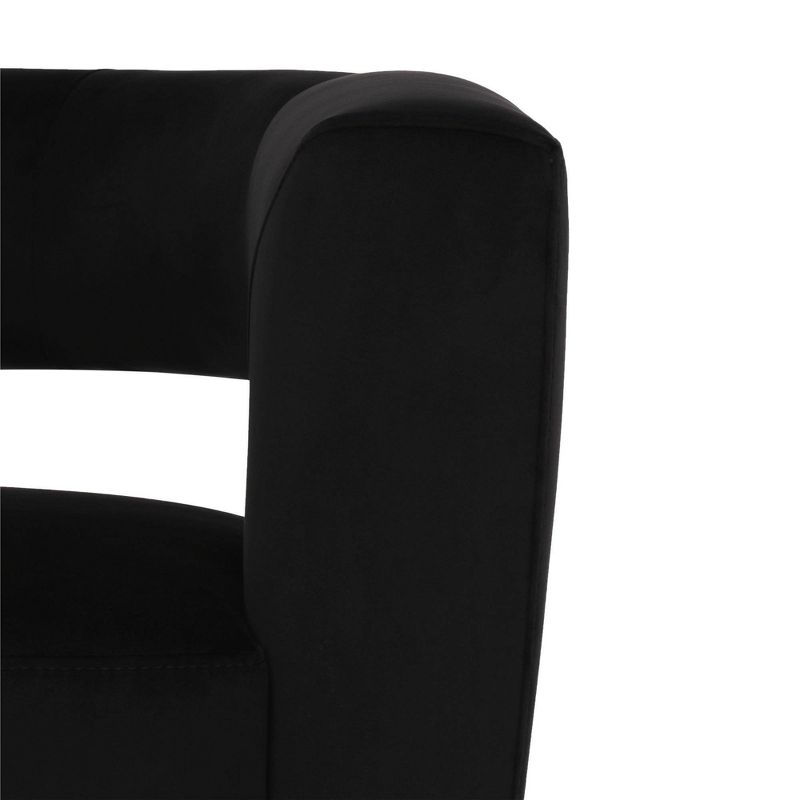 Taylor Accent Chair with Brass Golden Legs Velvet Black - CosmoLiving by Cosmopolitan