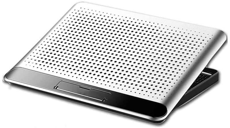 RGB Laptop Cooling Pad with 6 Quiet LED Fans 5 Heights Adjustable and Phone Stand, Dual USB Ports Gaming Laptop Cooler for 11"-18" Gaming Laptops (Blue)