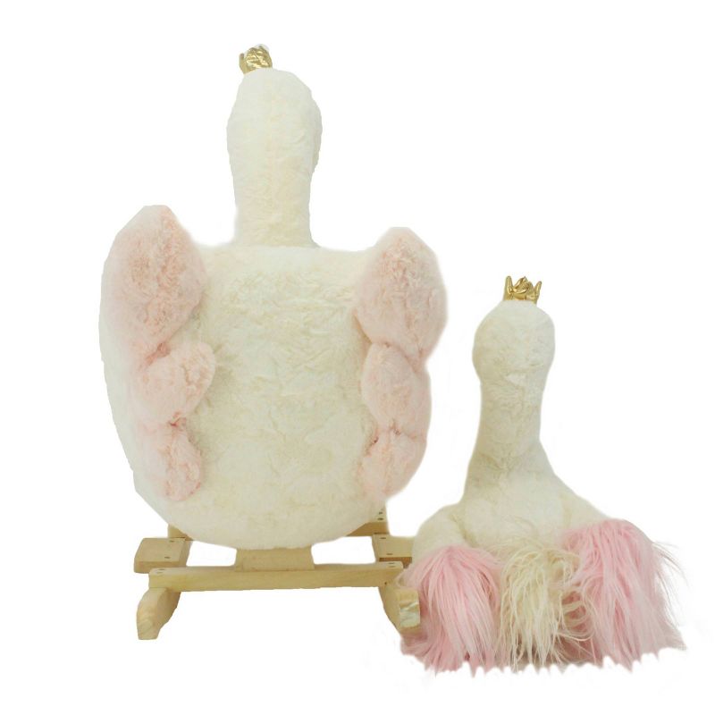 Soft Landing Darling Duos Swan Children's Rocker and Stuffed Animal bundle