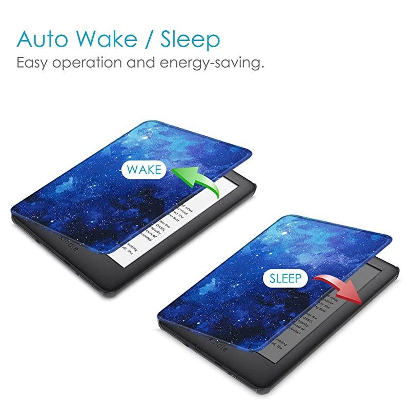 Slimshell Case for AllNew Kindle 10th Generation 2019 Release Lightweight Premium PU Leather Cover with Auto SleepWake NOT Fit Kindle Paperwhite or Kindle 8th Gen Starry Sky
