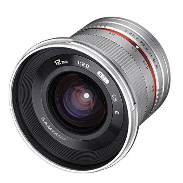 Samyang 12mm F2.0 NCS CS Ultra Wide Angle Lens for Fujifilm X Cameras - Silver