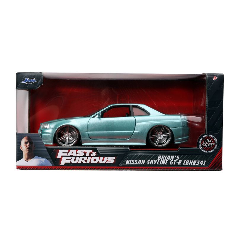 Fast & Furious Brian's Nissan Skyline GTR R34 1:24 Scale Die-Cast Vehicle - Green
