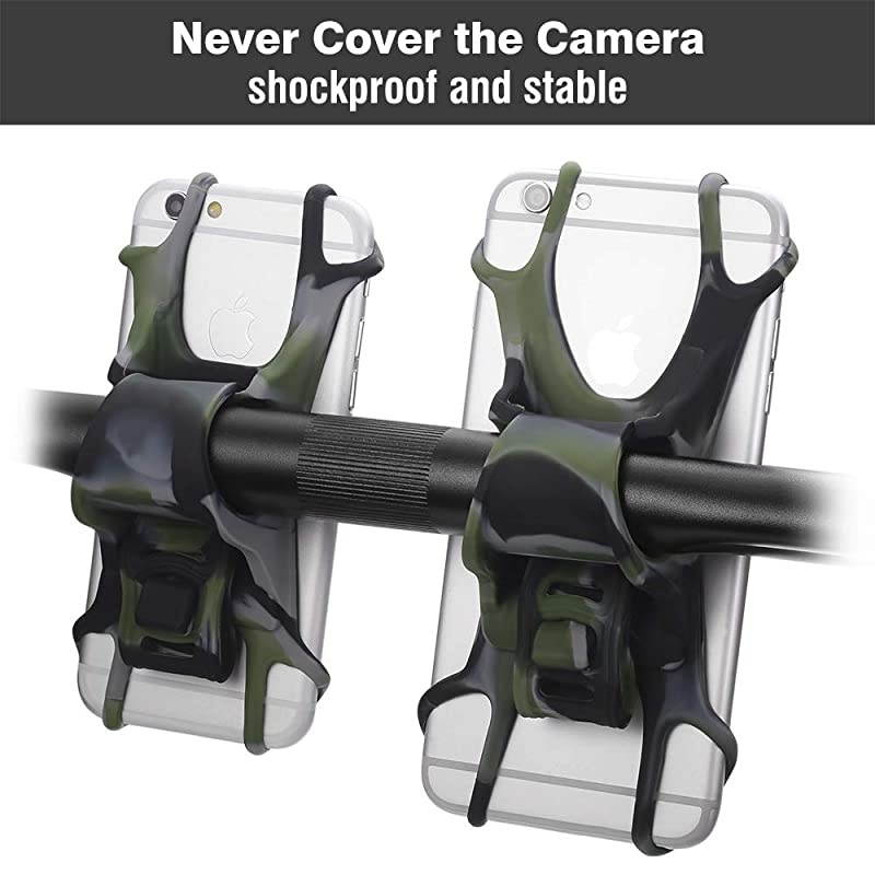 Universal Phone Mount for Bike NonSlip Shockproof German Silicone Cellphone Bicycle Motorcycle Holder Mobile Smartphone Compatible for iPhone X XS MAXPlus 8 7 6 5GalaxyNote Black L