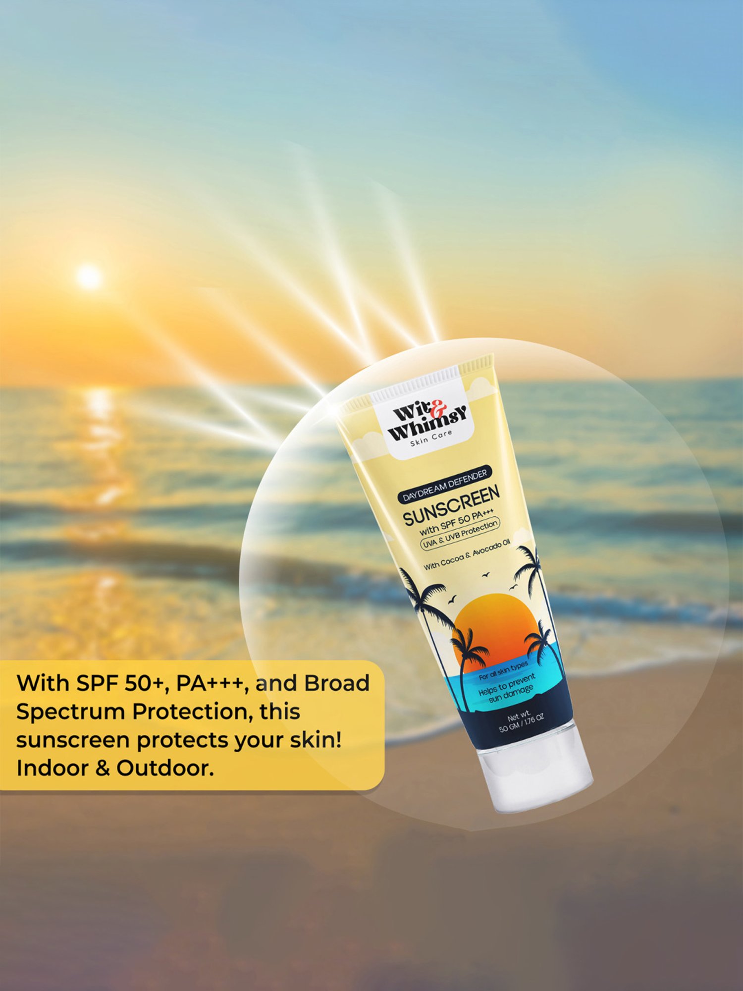 Wit & Whimsy Daydream Defender Suncreen with SPF 50 PA+++ - 50 gm