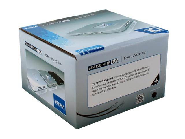SEDNA Desktop 10 Ports USB 2.0 Hub w/ AC-DC Adapter