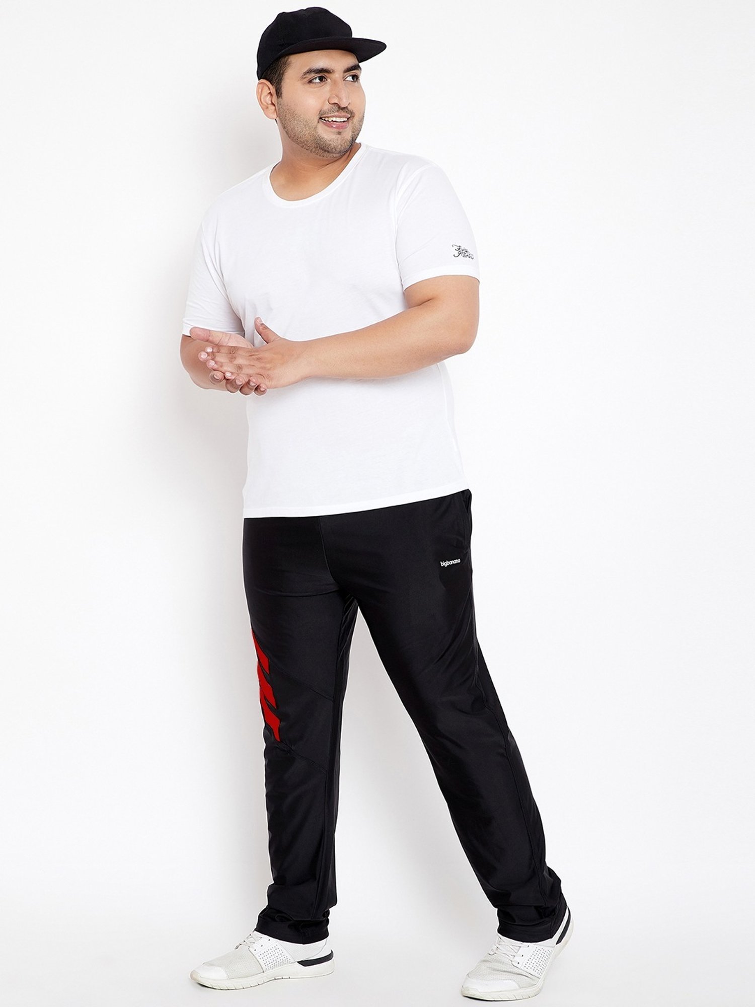 Bigbanana Black Regular Fit Striped Trackpants