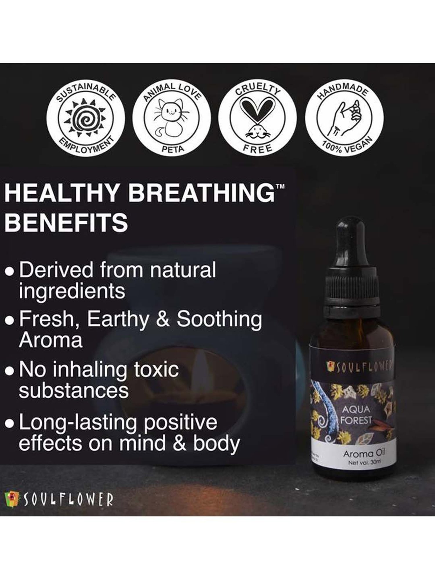 Soulflower Aqua Forest Aroma Oil (30 ml) - Set of 1