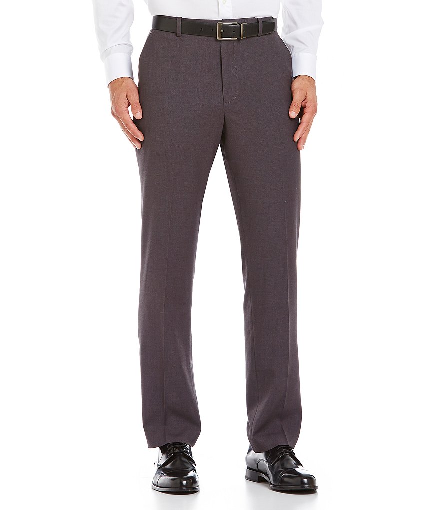 Perry Ellis Slim-Fit Stretch Solid Flat-Front Suit Separate Pants