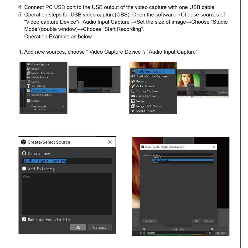 Portable High Definition Multimedia Interface Video Capture Card with Loop Out Audio 1080P Output Maximum Resolution