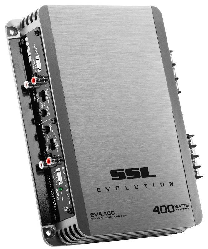 sound storm ev4.400 evolution 400 watt, 4 channel, 2 to 8 ohm stable class a/b, full range car amplifier