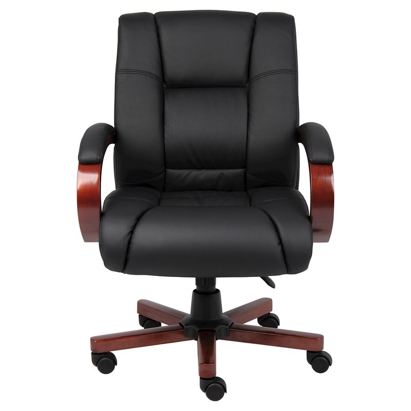 Mid Back Executive Wood Finished Chairs Black - Boss Office Products