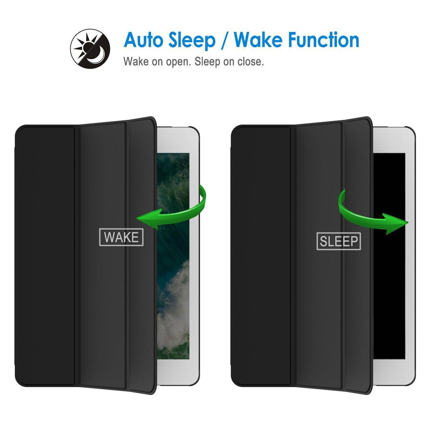 jetech case for apple ipad pro 9.7-inch (2016 model), smart cover auto wake/sleep, black
