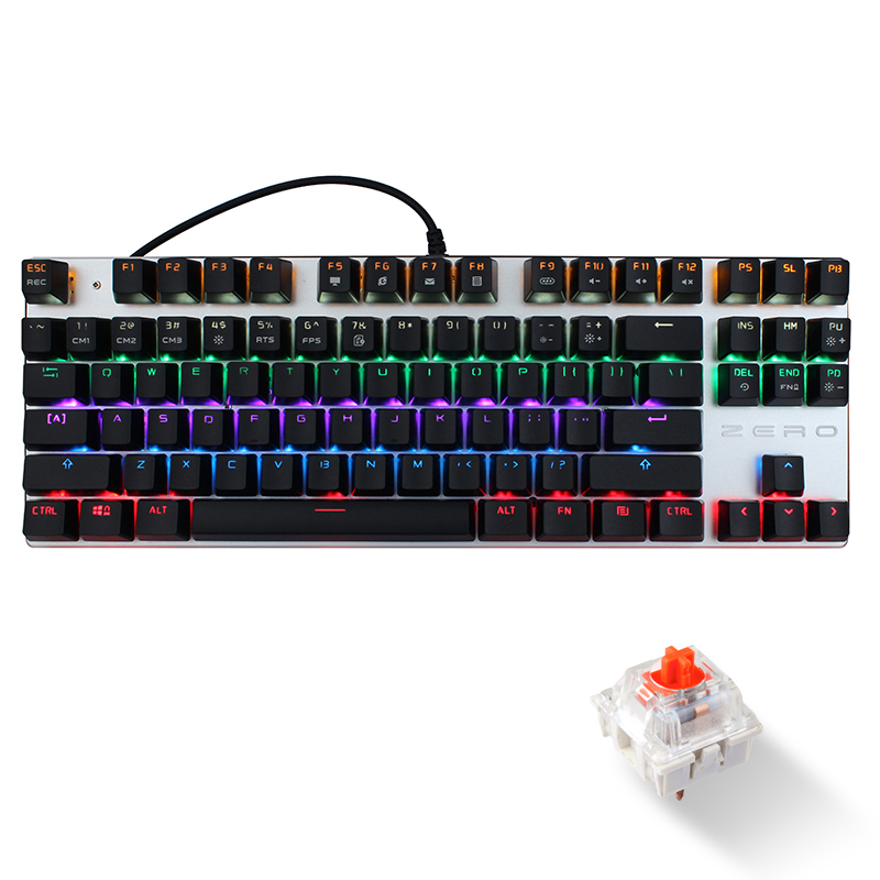 2, 60% Wired/Wireless Mechanical Keyboard (Kailh Box Brown Switch/White Case) - Full Keys Programmable - True RGB Backlit - Tap Arrow Keys - Double Shot PBT Keycaps - NKRO - 1900mAh Battery