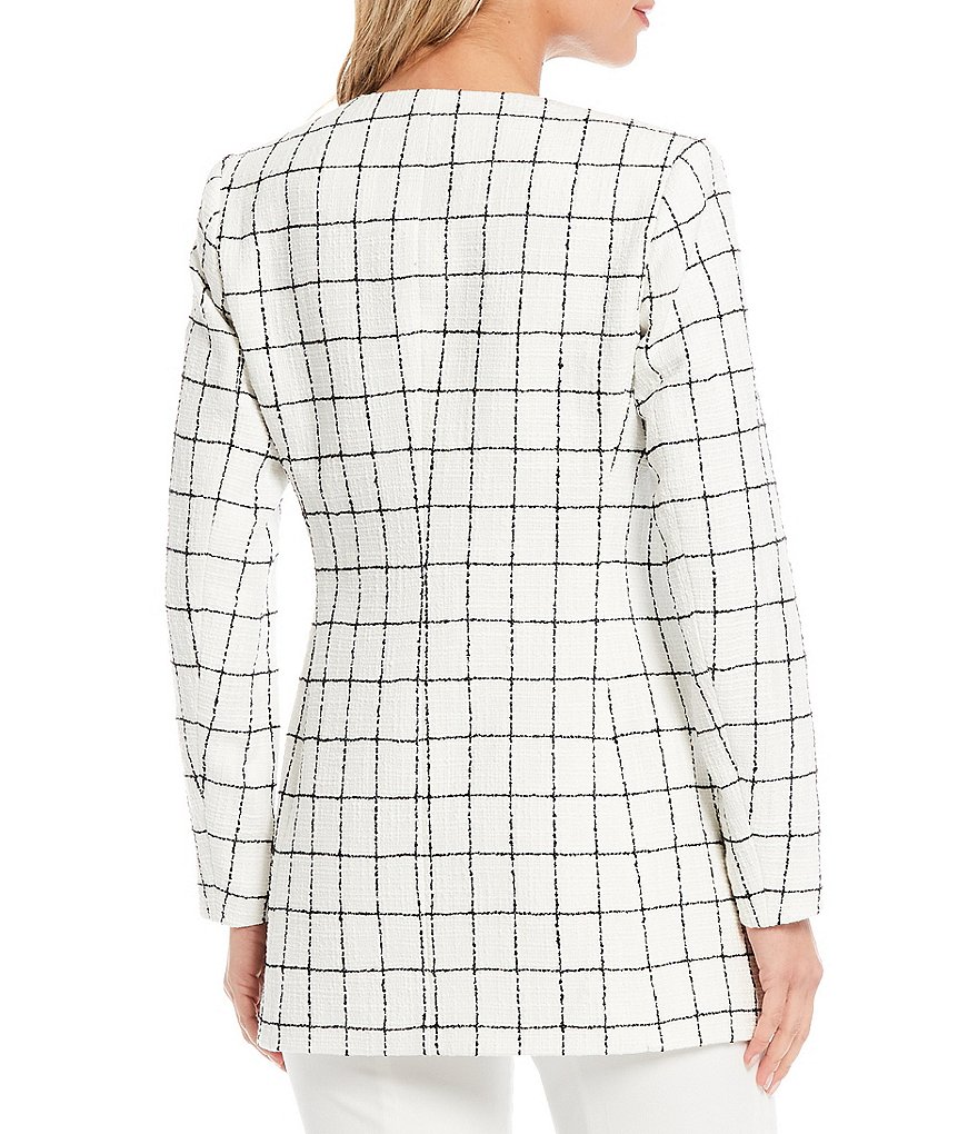 Kasper Windowpane Tweed Kissing Front Topper