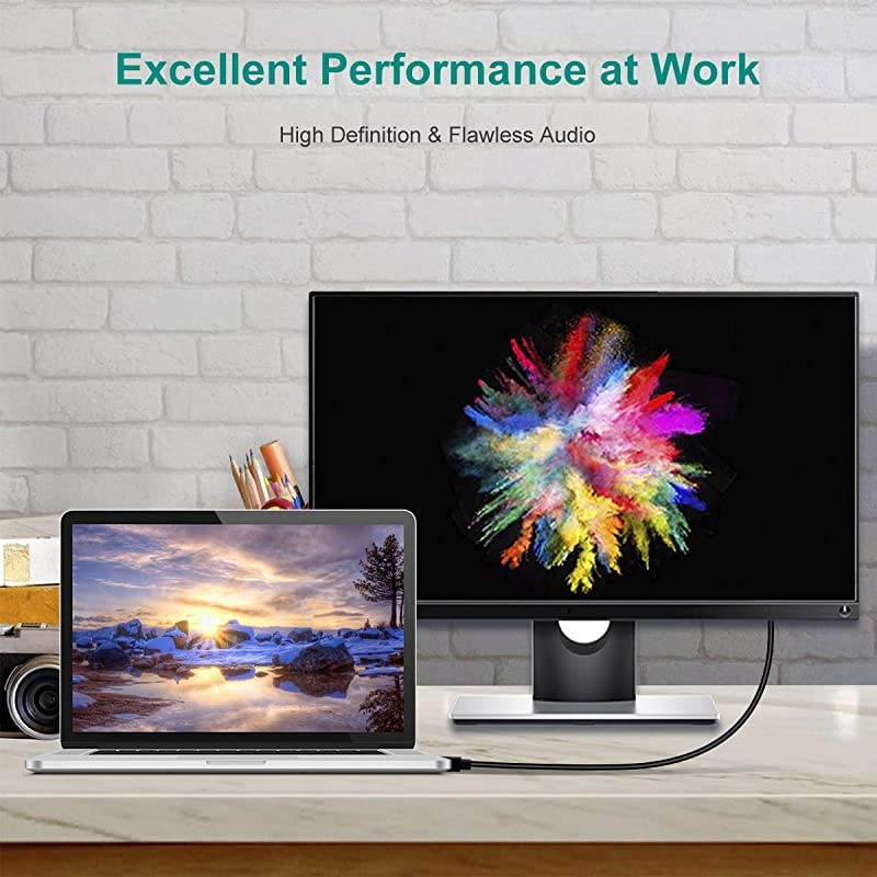 DisplayPort to HDMI 3 Feet Cable  GoldPlated DisplayPort to HDMI Male to Male Adapter Compatible with Lenovo HP ASUS Dell and Other Brand