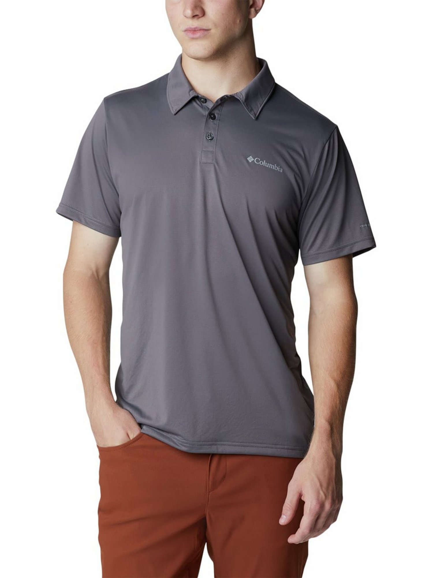 Columbia Men Grey Hike Polo T-Shirt