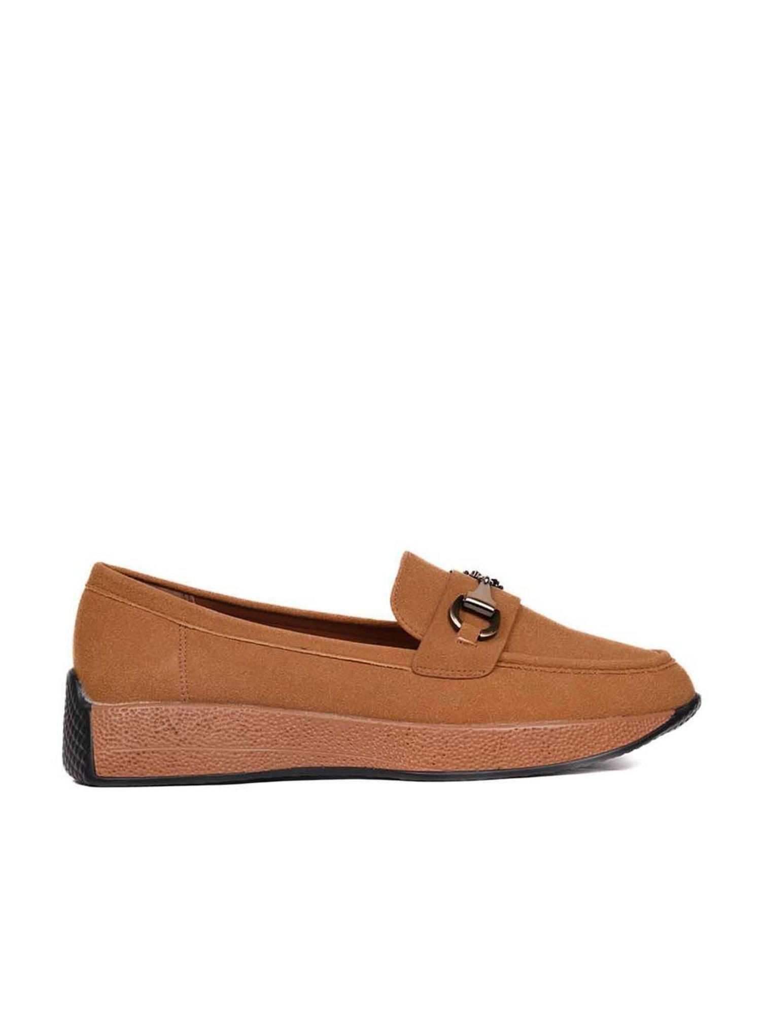 Jove Women's Camel Wedge Loafers