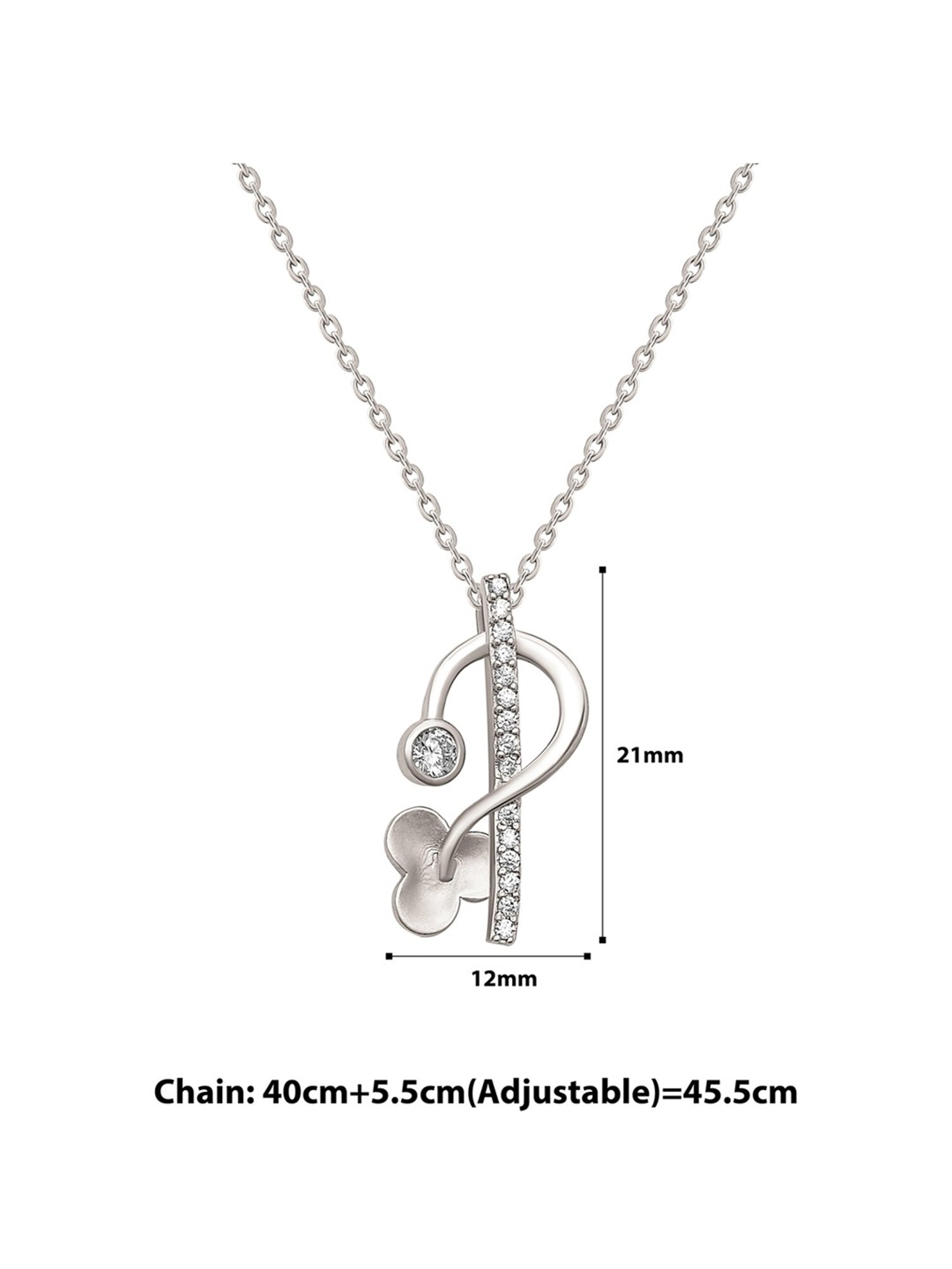 Silberry 92.5 Sterling Silver Cluster Pendant with Chain