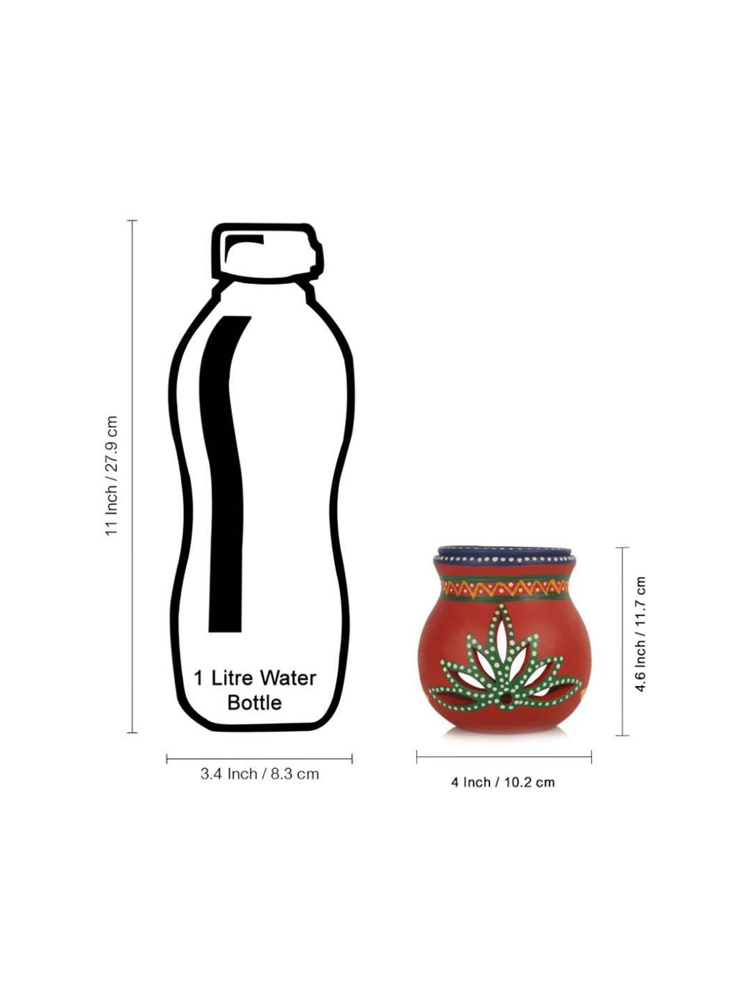 ExclusiveLane Terracotta Handpainted Aroma Diffuser In Red