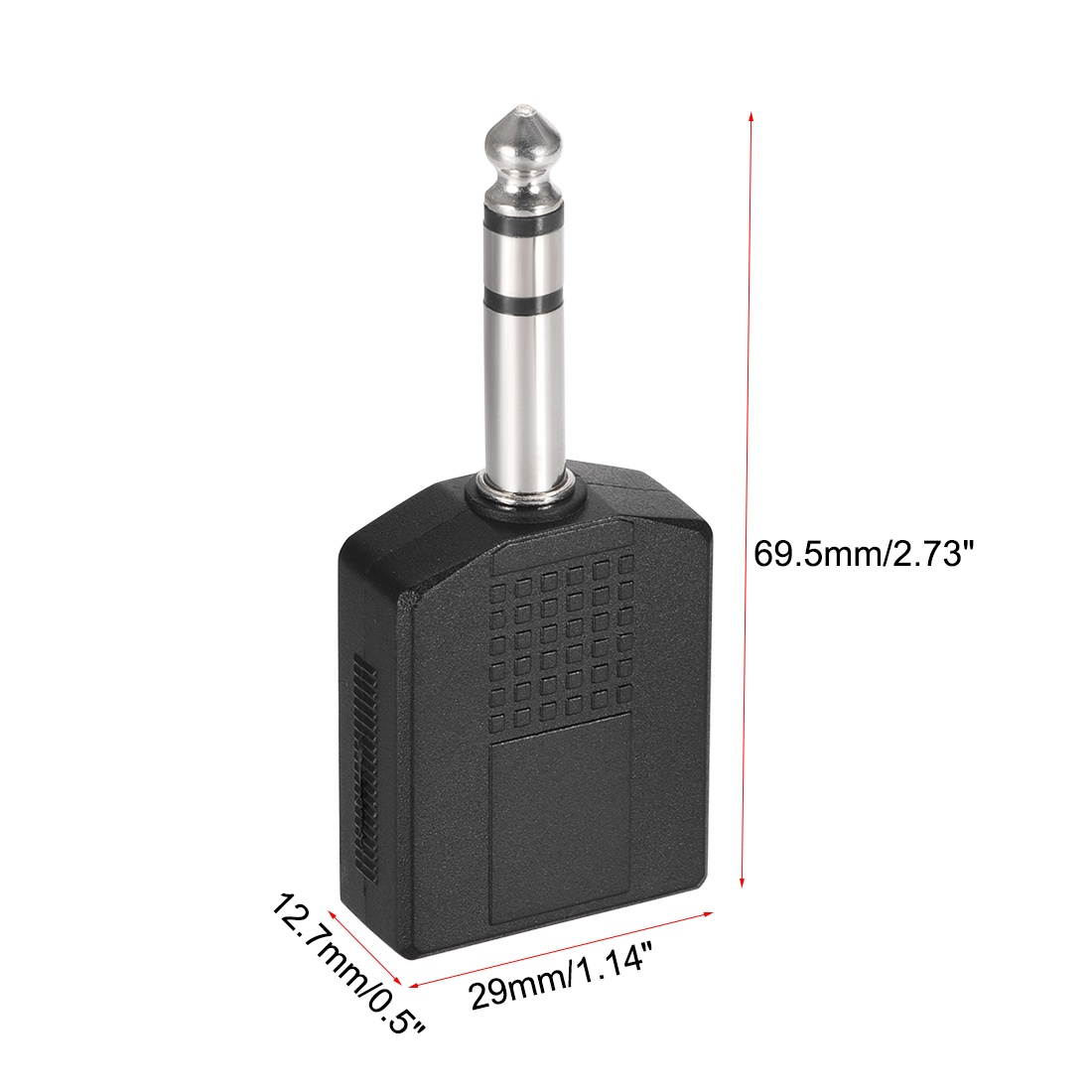 6.35mm Male to Dual 6.35mm Female Connector Splitter Adapter Coupler for Stereo Audio Video AV TV Cable Convert 8pcs