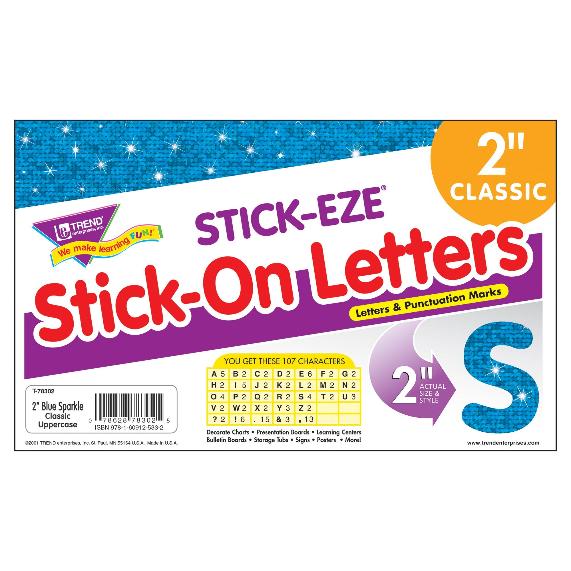 Stick-Eze 2 In Letters Marks Blue