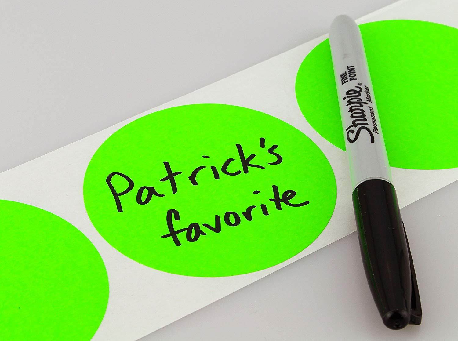 ChromaLabel 3 inch Color-Code Dot Labels | 500/Roll (Fluorescent Green)