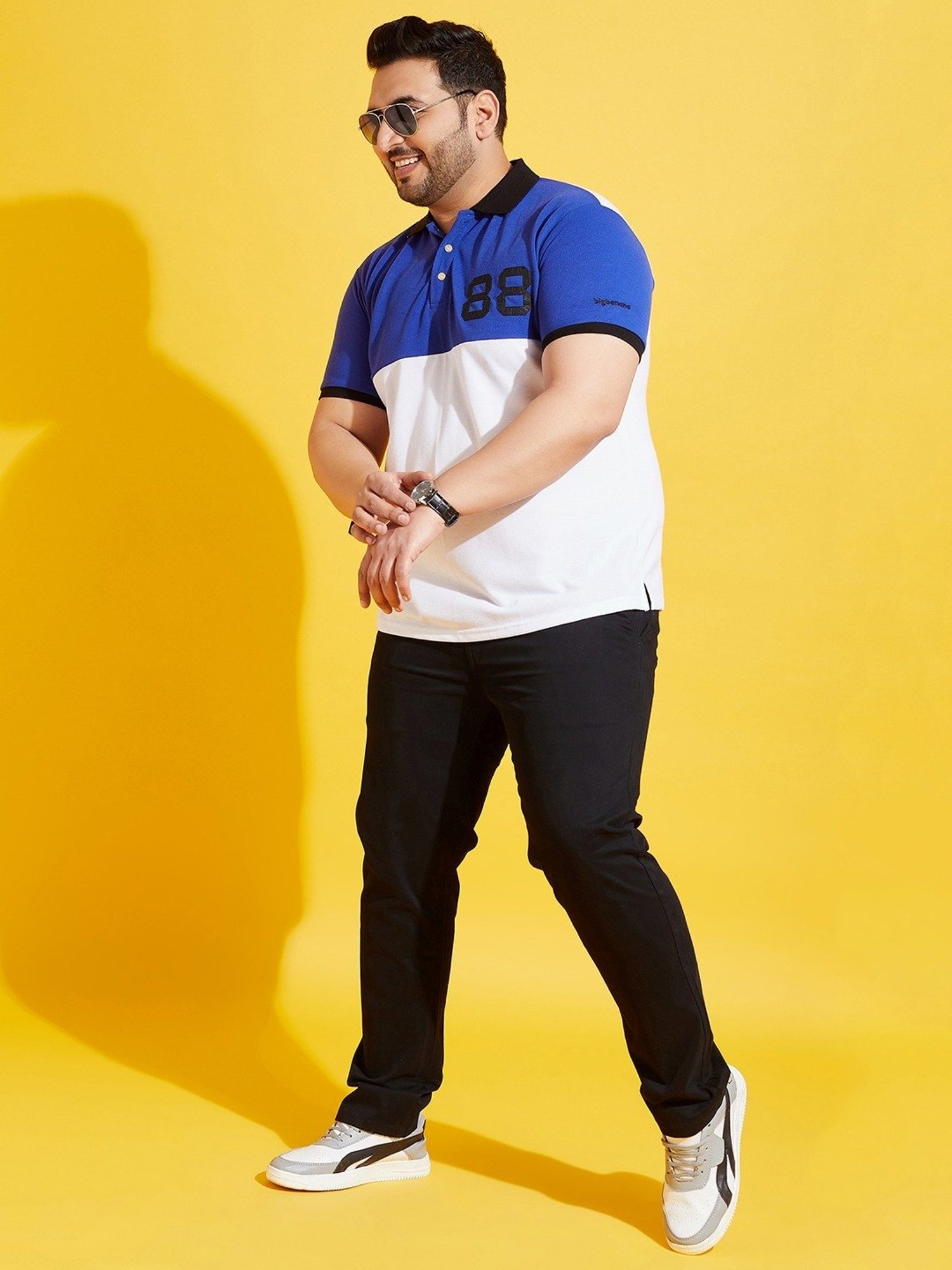 Bigbanana Plus Size Black Cotton Regular Fit Trousers