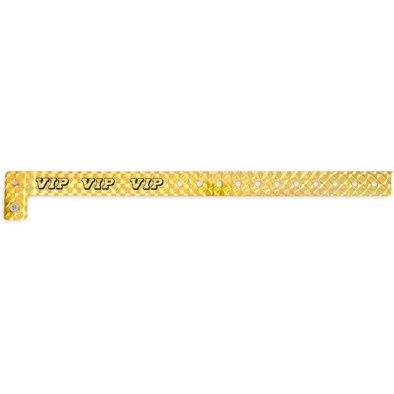 Okuna Outpost 100 Pack VIP Wristbands, Gold Bracelets for Events (9.75 x 0.65 in)