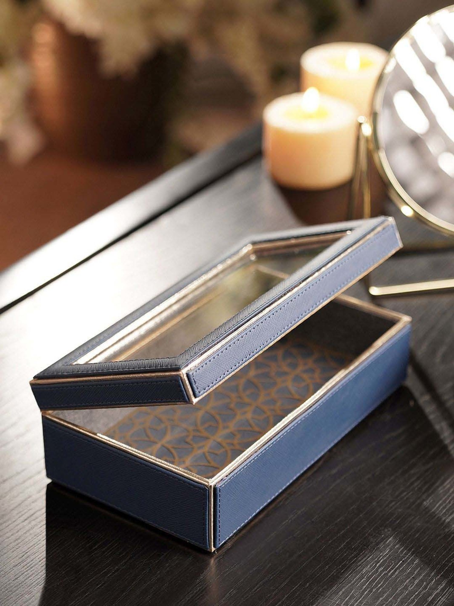 Pure Home and Living Blue Mdf Storage Box