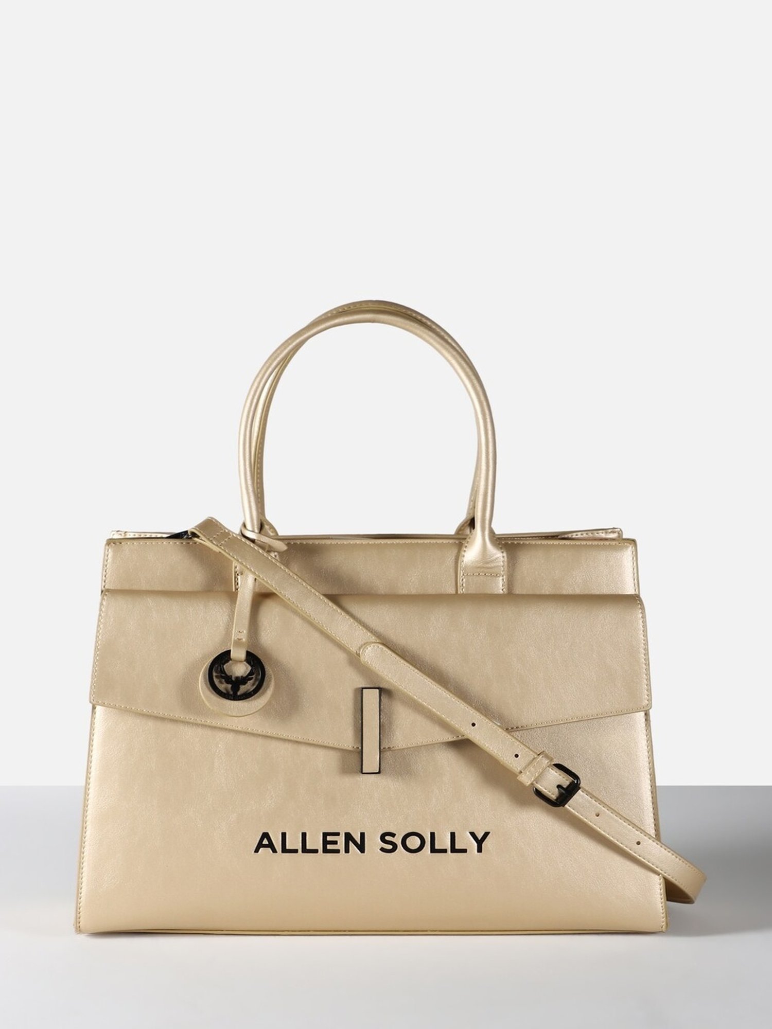 Allen Solly Beige Logo Medium Handbag