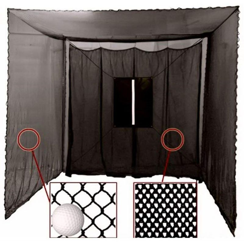 Cimarron Sports 10x10x10 Masters Golf UV Treated Net and Archery Netting Baffle with Golf Net Target
