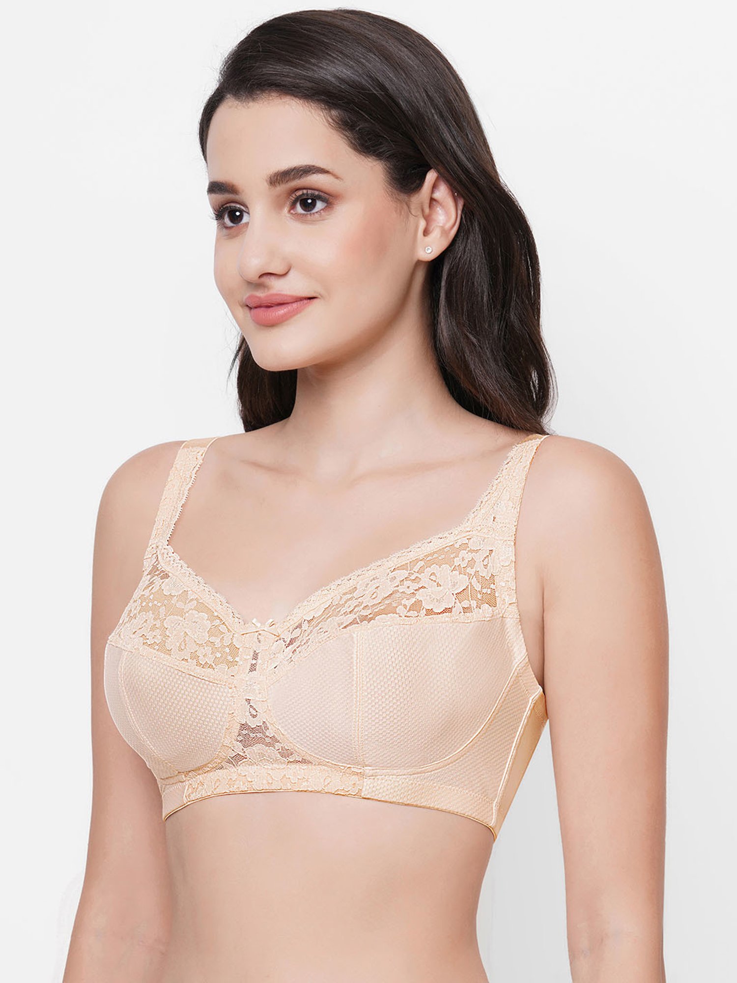 Wacoal Black & Beige Lace Full Coverage Non-Wired Minimizer Bra - Pack of 2