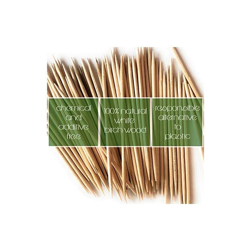 Natural White Birch Wooden Toothpicks For Best Oral Care - Keep Your Teeth Clean At All Times - For Arts & Crafts Or Parties - 800 Premium Quality Biodegradable Toothpicks by West Products