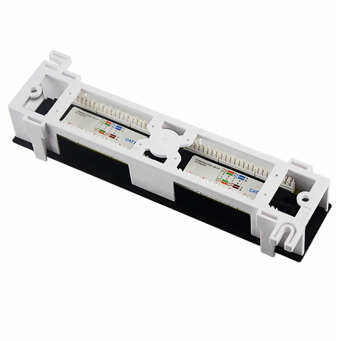 Yankok [CAT5/5e 12 Port Patch Panel] Unshielded with Coded T568A/B Wiring for RJ45 Network Cables Rack / Wall Mount 10in.x1U (Come with Bracket and Basic Termination Tools)