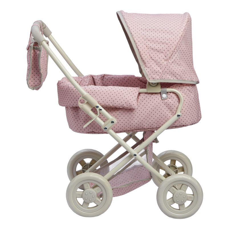 Olivia's Little World - Polka Dots Princess Baby Doll Deluxe Stroller - Pink & Gray