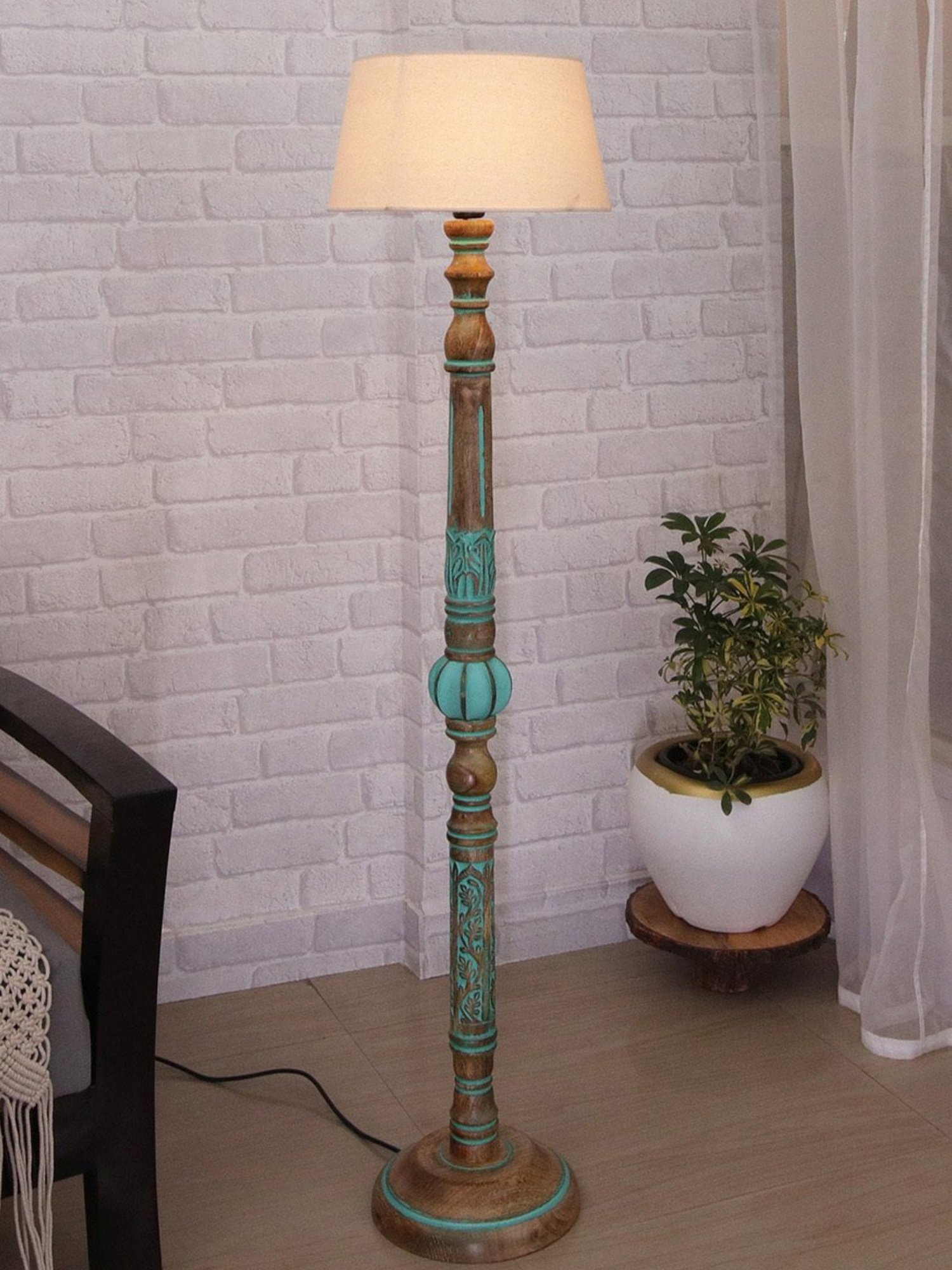 64" x 8.9" x 10.5" Smart Light Full Spectrum Floor Lamp (Includes LED Light Bulb) White - Verilux