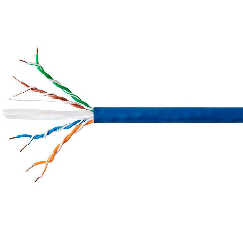 Monoprice PWR Cat6 POE Bulk Ethernet Network Cable - 1000 feet - Blue | Enhanced, Bare Copper,  550MHz, UTP, Solid, Riser-Rated (CMR), 22AWG
