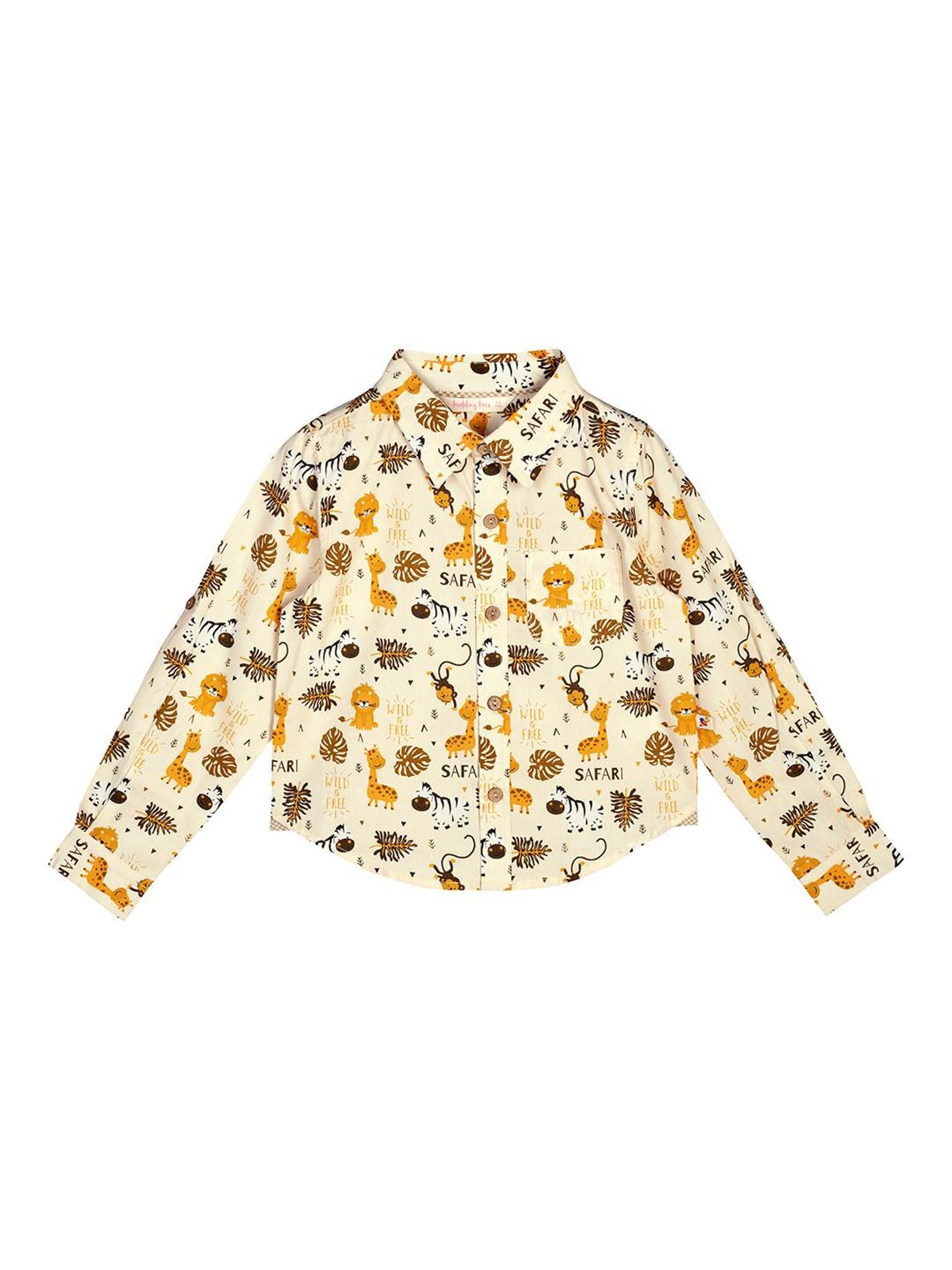 Budding Bees Kids Yellow Printed Shirt