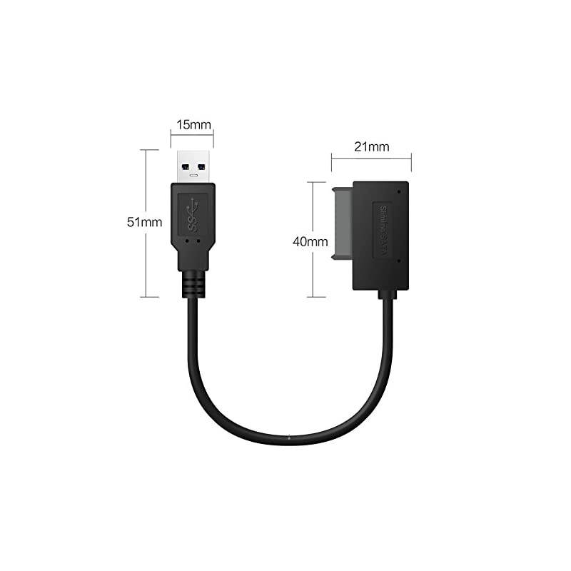 USB 30 to 7+6 13Pin Slimline SATA Cable Indicator for Notebooks DVDCDROM for HDD Caddy Drive Adapter