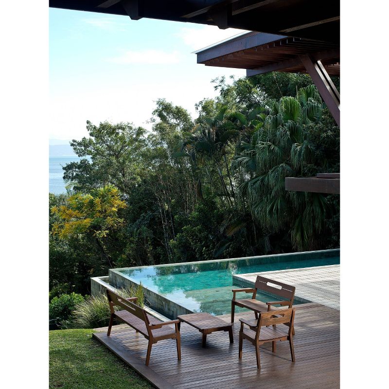 4pc Otero Eucalyptus Wood Outdoor Seating Set - Alaterre Furniture