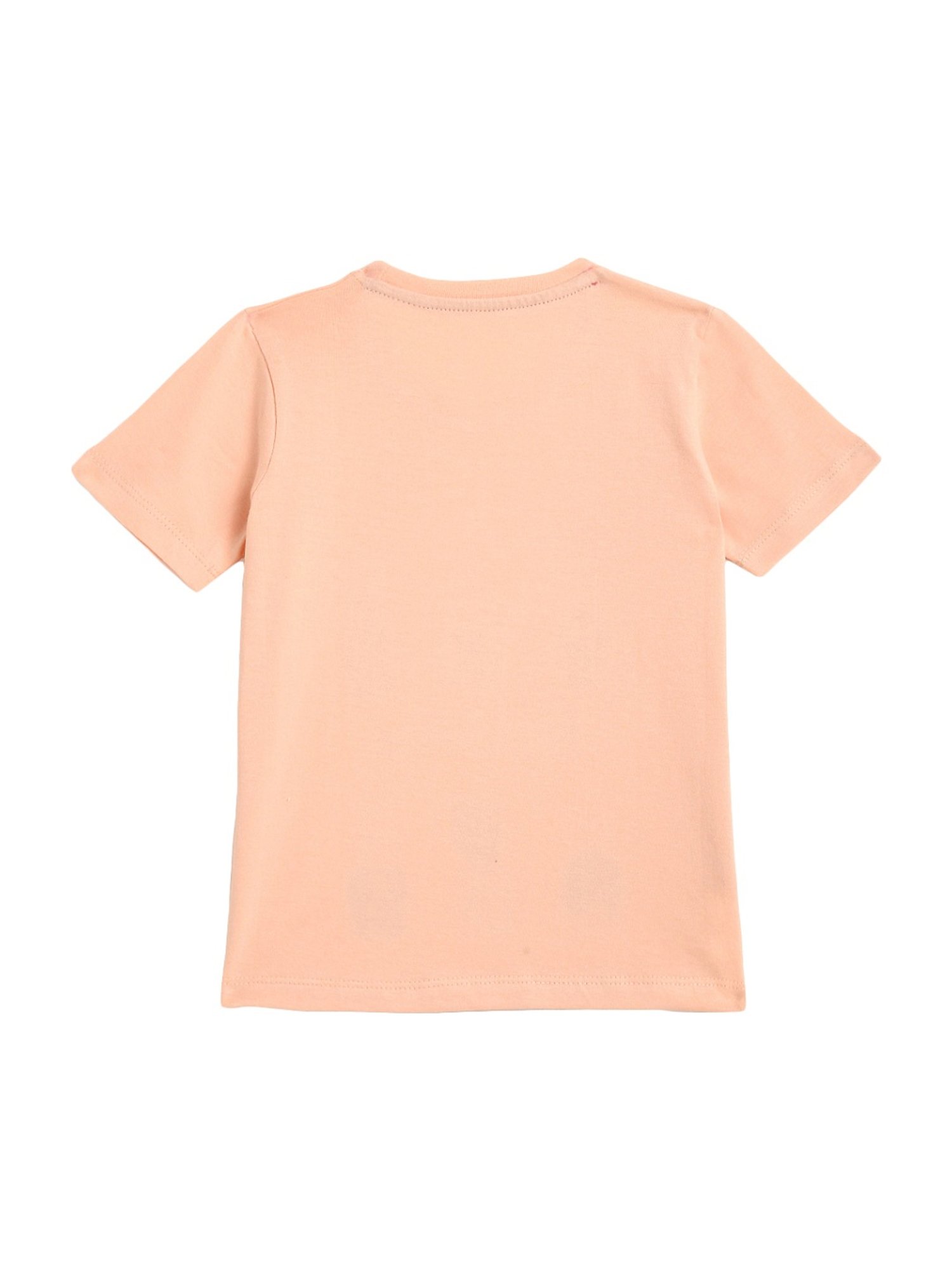 Kids Craft Peach Cotton Printed T-Shirt & Shorts