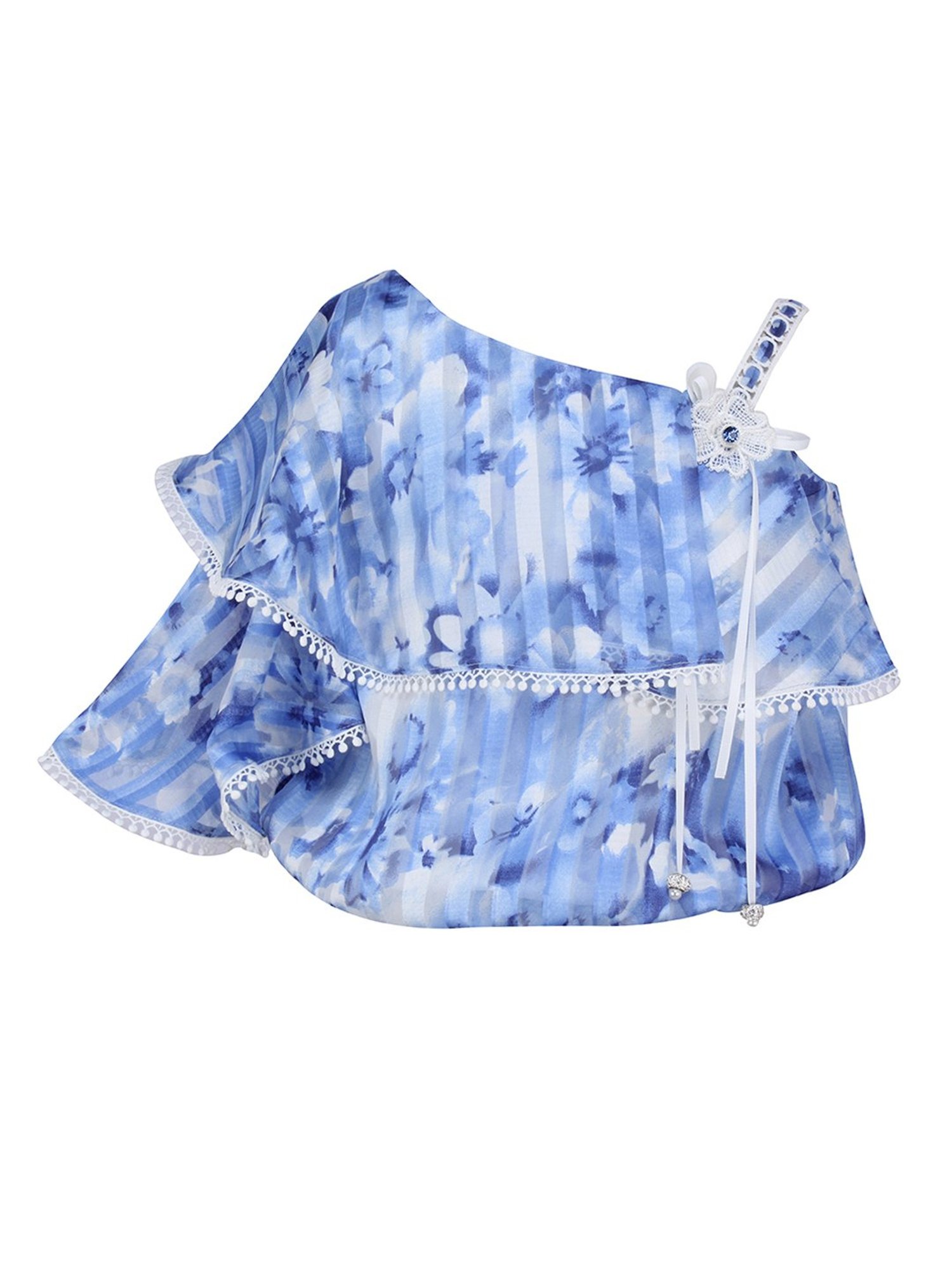 Cutecumber Kids Blue Floral Print Top