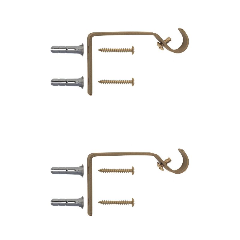 28"-48" Davenport Petite Café Decorative Window Curtain Rod Brushed Brass - Kenney