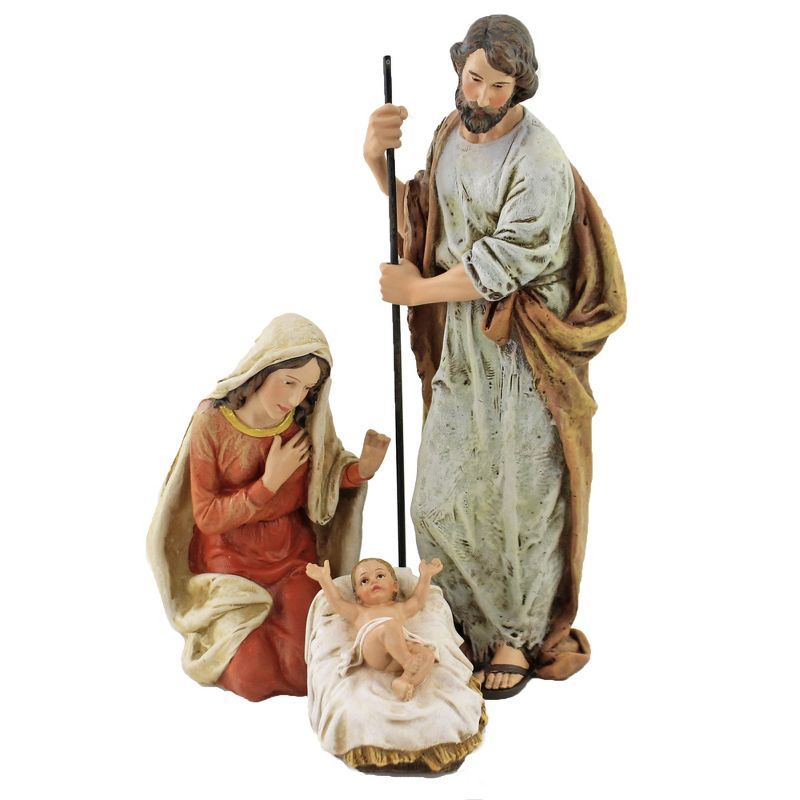 Christmas 9.5" Nativity 7 Piece Set Mary Jesus Joseph Kings  -  Decorative Figurines