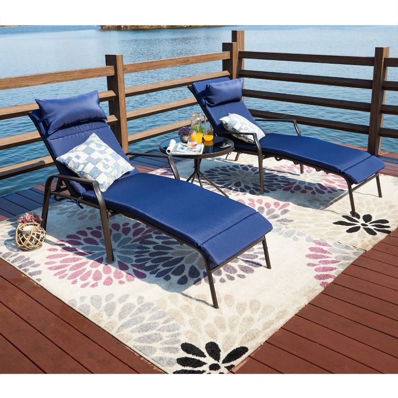 3pc Sling Reclining Patio Lounger - Patio Festival